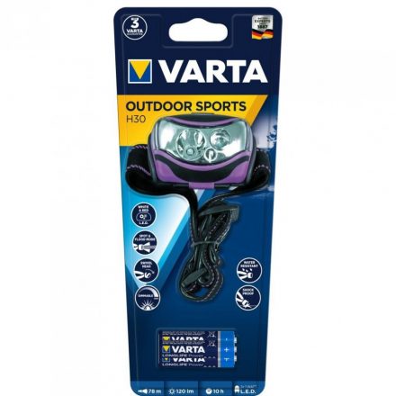 VARTA Lanternă pentru Frunte Outdoor Sports H30 - 120 lumeni