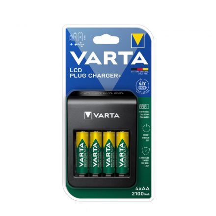 VARTA Akkutöltő Plug LCD + 4x2100mAh AA (AA/AAA) 240min