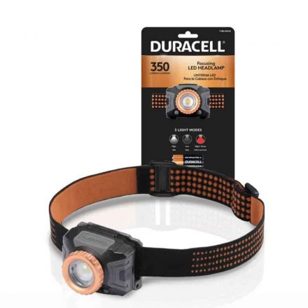 Duracell Fejlámpa DH350SE fókuszálható, 350 lumen, IPX4, 3AAA