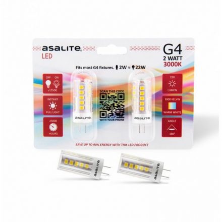 Asalite Bec LED G4 12V 2W 3000K (220 lumen)