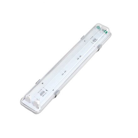 Asalite Premium Corp de Iluminat Etanș IP65 2x60cm pregătit pentru Tuburi LED T8 (2x9W tuburi neon neincluse)