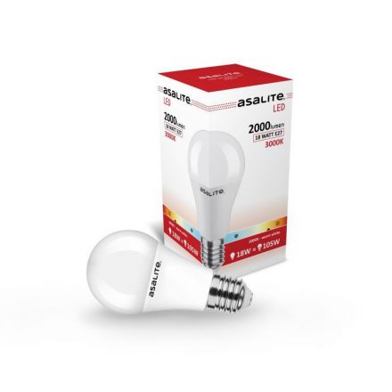 Asalite Bec LED A65 glob E27 18W 3000K (2000 lumen)