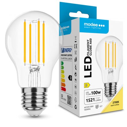 Modee LED Bec Filament A60 11,2W E27 320° 2700K (1521 lumen) ERP