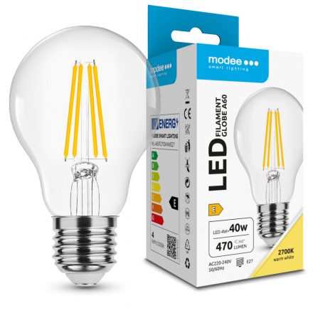 Modee LED Bec Filament A60 4W E27 360° 2700K (470 lumen) ERP