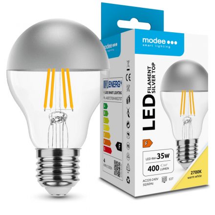 Modee Lighting LED Bec Filament A60 Silver Top 4W E27 320° 2700K (400 lumen)