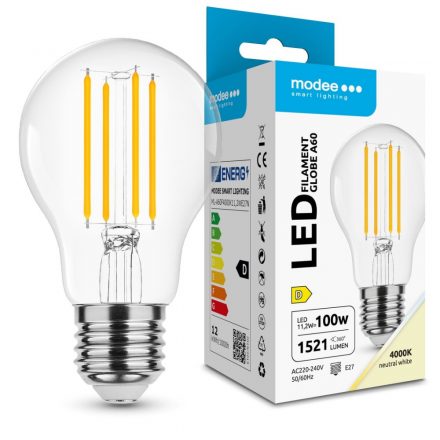 Modee LED Bec Filament A60 11,2W E27 320° 4000K (1521 lumen) ERP