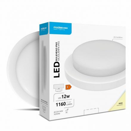 Modee LED Bulkhead Rotund 12W 4000K IP65 Alb ERP