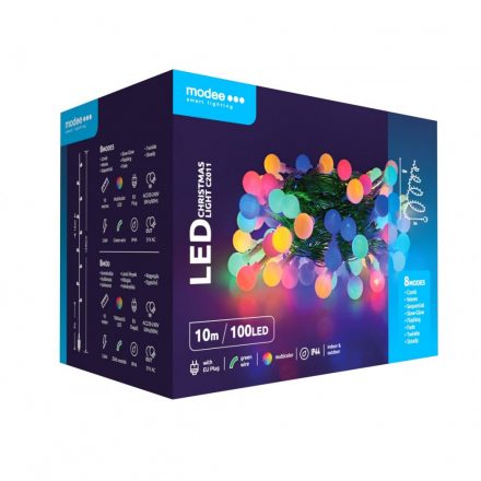 Modee Ghirlandă de Crăciun LED Boabe Plastic cu Adaptor (100LED/10m/10cm) multicolor