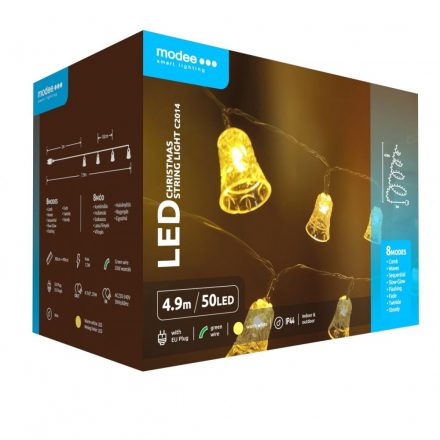 Modee Ghirlandă de Crăciun LED Plastic cu Adaptor C2014 (50LED/4.9m/10cm) cald