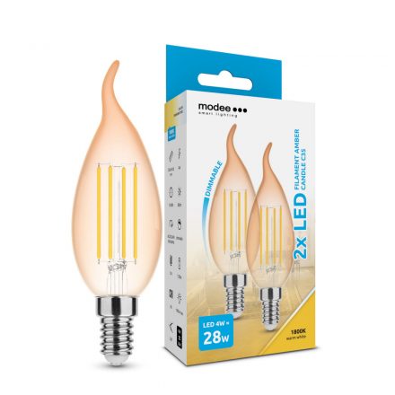 Modee LED Filament Amber Lumânare FL C35 4W E14 320° 1800K (300 lumen) dimm. B2