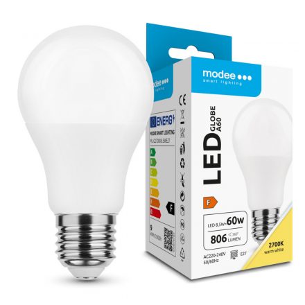 Modee Lighting LED Bec Globe A60 8.5W E27 200° 2700K (806 lumen) ERP