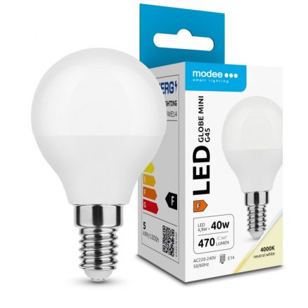 Modee Lighting LED Bec Globe Mini G45 4.9W E14 200° 4000K (470 lumen) ERP