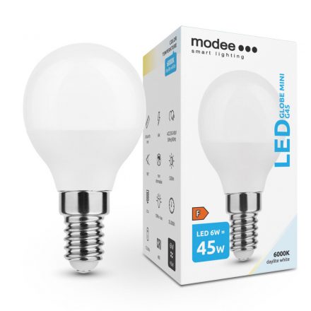 Modee Lighting LED Bec Globe Mini G45 6W E14 180° 6000K (550 lumen) ERP