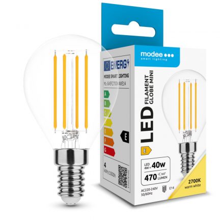 Modee LED Bec Filament Globe Mini G45 4W E14 360° 2700K (470 lumen) ERP