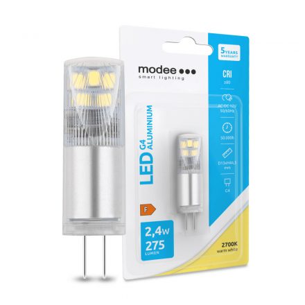 Modee Lighting LED Bec G4 Aluminiu AC-DC 12V 2,4W 2700K (275 lumen) ERP B1