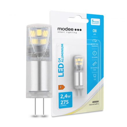 Modee Lighting LED Bec G4 Aluminiu AC-DC 12V 2,4W 4000K (275 lumen) ERP B1