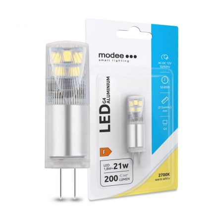 Modee Lighting LED Bec G4 Aluminiu AC-DC 12V 1,8W 2700K (200 lumen) ERP B1