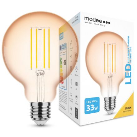 Modee Lighting LED Filament Amber Globe G95 4W E27 320° 1800K (360 lumen)