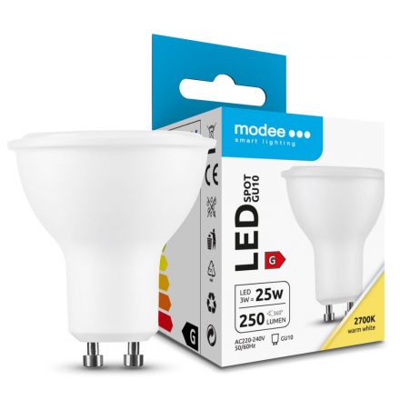 Modee Lighting LED Bec Spot Alu-Plastic 3W GU10 110° 2700K (250 lumen) ERP