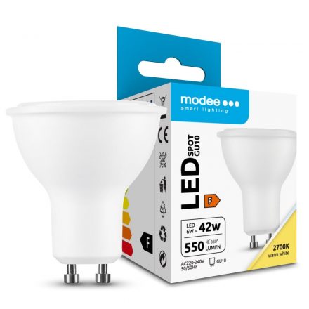 Modee Lighting LED Bec Spot Alu-Plastic 6W GU10 110° 2700K (550 lumen) ERP