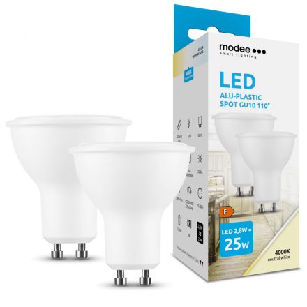 Modee Lighting LED Bec Spot Alu-Plastic 2,8W GU10 110° 4000K (250 lumen) ERP B2