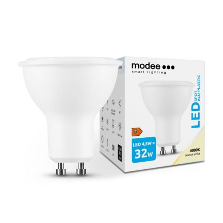 Modee Lighting LED Bec Spot Alu-Plastic 4,5W GU10 60° 4000K (345 lumen) ERP