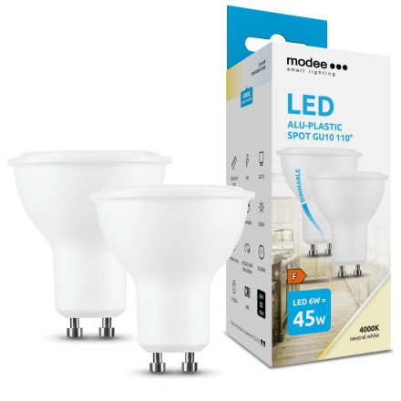 Modee LED Bec Spot Alu-Plastic 6W GU10 110° 4000K (550 lumen) dimm. ERP B2