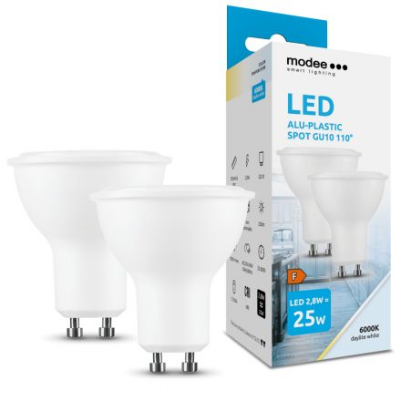 Modee Lighting LED Bec Spot Alu-Plastic 2,8W GU10 110° 6000K (250 lumen) ERP B2