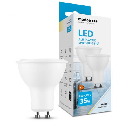 Modee Lighting LED Bec Spot Alu-Plastic 4,5W GU10 110° 6000K (400 lumen) ERP B2