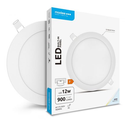 Modee LED Panel Rotund Încastrabil - 12W 6000K (900 lumen) A-series