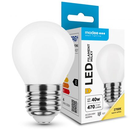 Modee LED Bec Filament Mini Glob Milky G45 4W E27 360° 2700K (470 lumen) ERP