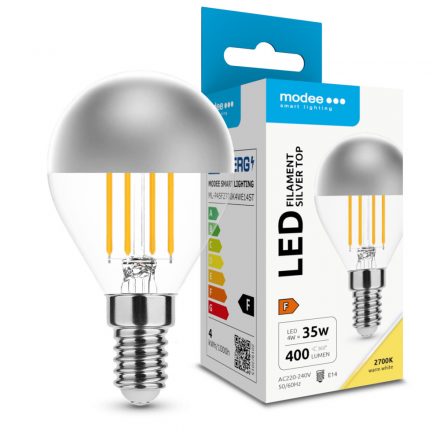 Modee Lighting LED Bec Filament Mini Glob Argintiu P45 4W E14 320° 2700K (400lm)