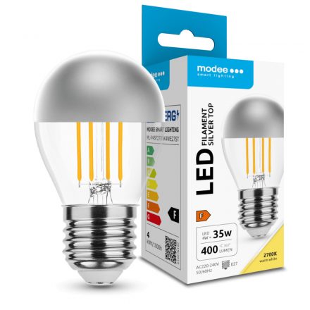 Modee Lighting LED Bec Filament Mini Glob Argintiu P45 4W E27 320° 2700K (400lm)