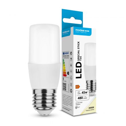 Modee Lighting LED Bec Special Stick T35 4,9W E27 200° 4000K (480 lumen) ERP