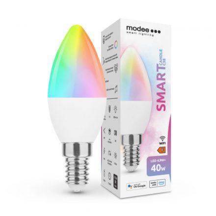 Modee LED Smart (Tuya Wi-Fi) Candle (Lumânare) C38 4,9W E14 180° RGB (470 lumen)