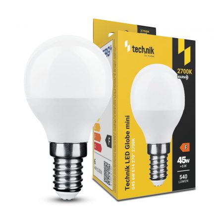 Technik Bec LED Globe Mini G45 6W E14 270° 2700K (540 lumen) ERP