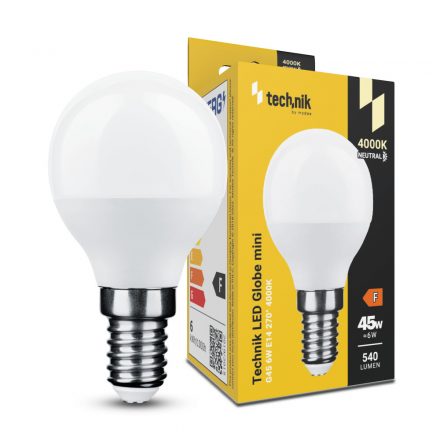 Technik Bec LED Globe Mini G45 6W E14 270° 4000K (540 lumen) ERP