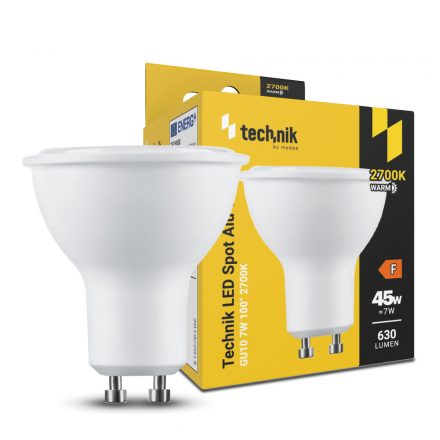 Technik Bec LED Spot Alu-Plastic 7W GU10 100° 2700K (630 lumen) ERP