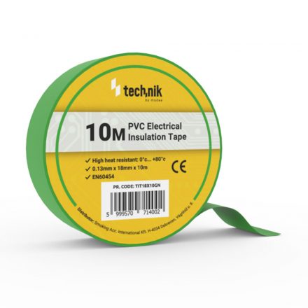 Technik - Bandă izolatoare 0,13mm x 18mm x 10m Verde