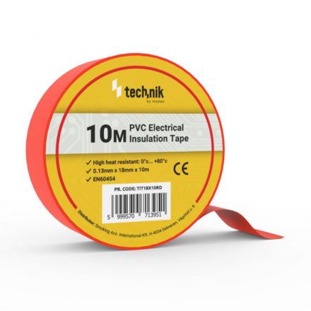 Technik - Bandă izolatoare 0,13mm x 18mm x 10m Roșu