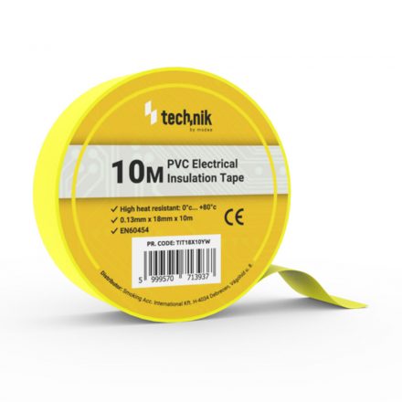 Technik - Bandă izolatoare 0,13mm x 18mm x 10m Galben