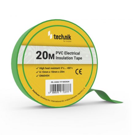 Technik - Bandă izolatoare 0,13mm x 18mm x 20m Verde